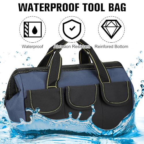 Sanwuta 3 Pack 18 Inch Tool Bags, Classic, Blue, Red, Yellow - color: Blue, Red, Yellow, size: 18 Inch, style: Classic