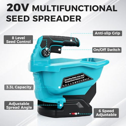 Seed Spreader Handheld with 2 Battery, Fertilizer Spreader