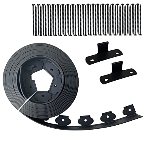 2" x 40' Plastic Landscape Edging Border Black, 40 Spikes - size: 2 in, 40 ft