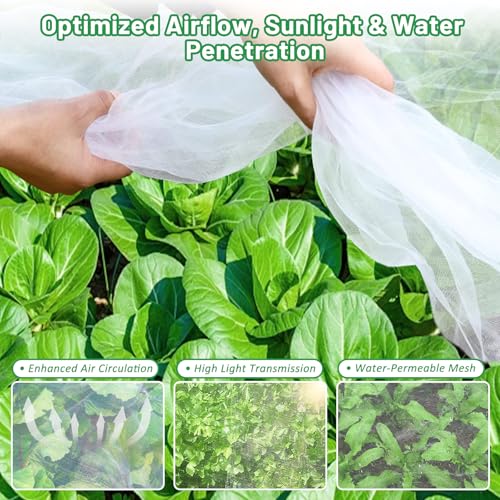 2 Pack Garden Netting for Raised Beds, Ultra Fine Mesh Bird Netting