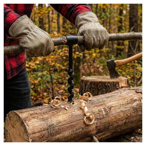 19mm Heavy Duty Steel Scotch Eye Wood Auger Drill Kit for Bushcraft - size: 19mm