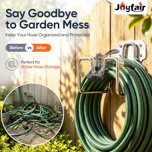 Joyfair Water Hose Holder, Metal Hose Holders for Outside Garden, 2PCS