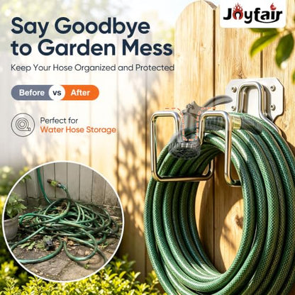 Joyfair Water Hose Holder, Metal Hose Holders for Outside Garden, 2PCS