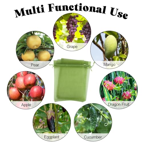 80 Pcs Fruit Protection Bags, 8 x12 Inch Fruit Tree Netting Mesh Bags