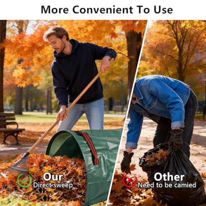 2-Pack 53 Gal Leaf Bags, Leaf Collector Reusable Yard Waste Bags