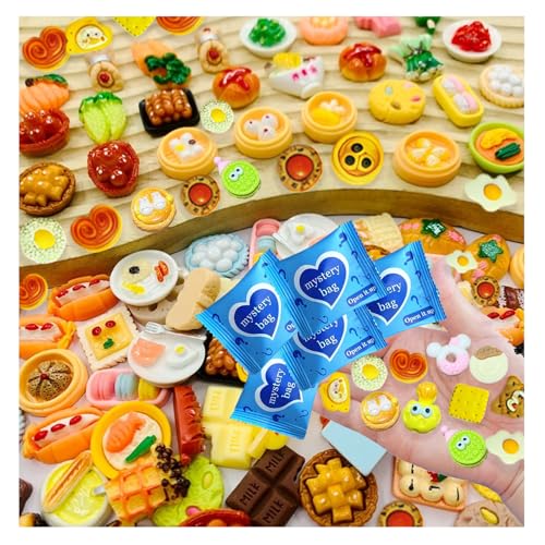 Mini Glow In The Dark Animal Resin Models, Resin Animals Mystery Bags, Individually Wrapped Blind Bags Tiny Animal Figurines, Collectible Mini Animals For Fairy Garden, DIY Crafts (50, Food) - color: Food