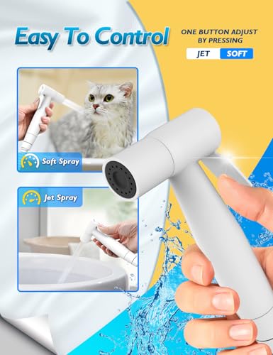BRITULIF Bidet Sprayer for Toilet, Adjustable Pressure, Matte White - color: Matte White, size: 1 SET - Cold