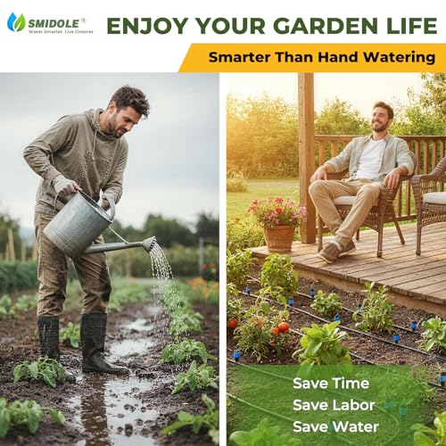 100FT Drip Irrigation System Kit, Quick Connect Garden Watering System, Easy Install Drip Irrigation Kit with 1/2" & 1/4" Tubing, Adjustable Emitters for Garden, Raised Beds, Greenhouse - size: 100FT