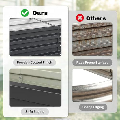 Outsunny 4' x 2' x 1' Galvanized Raised Garden Bed, Gray - color: Gray
