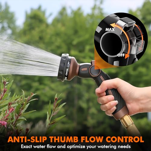 RESTMO Hose Nozzle Heavy Duty, Metal Water Hose Sprayer for Garden - color: Oil Rubbed Bronze, size: 9 Watering Patterns