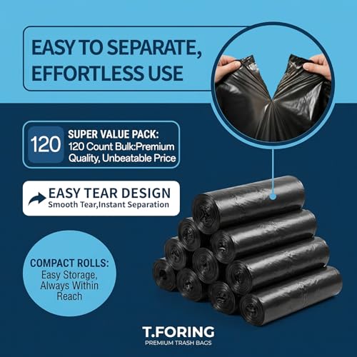 55-60 Gallon Trash Bags Unscented, 40'' x 53'', Black, 120 Count - color: 55-60 Gallon | 120 Count, size: 120 Count(pack of 1)