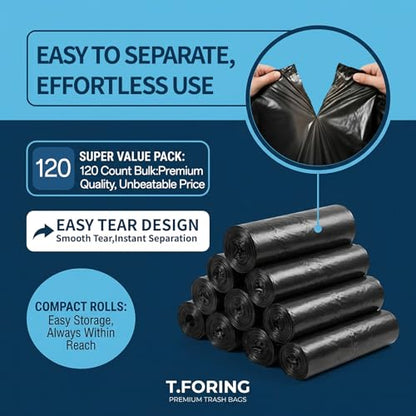 55-60 Gallon Trash Bags Unscented, 40'' x 53'', Black, 120 Count - color: 55-60 Gallon | 120 Count, size: 120 Count(pack of 1)