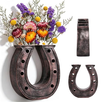 Qinyoung 1Pcs Horseshoe Hanging Wall Planters for Plants, Dry Flower Vase - style: Dry Flower Vase