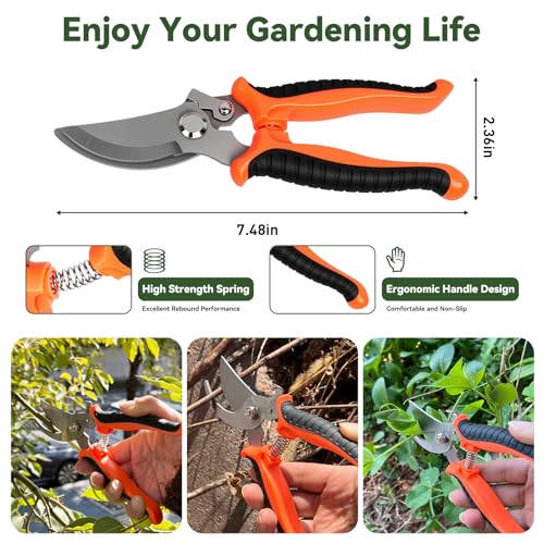 Weed Puller Tool & Garden Hoe, 60 Inch Long Handle, Heavy Duty Weed Remover - color: orange