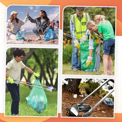 4 Pack 34" Reacher Grabber Tool, Lightweight Litter Pick up Sticks