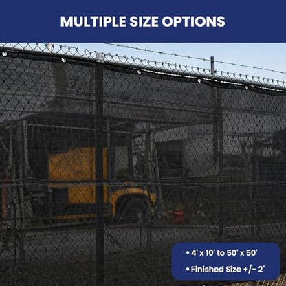 Tarps Now 12' x 20' Heavy Duty Mesh Tarp with 75% Shade and Brass Grommets - Multipurpose Protective Cover Tarpaulin with Air Flow for Tie Downs, Shade, Fences, Canopies, Dump Trucks - Black - size: 12' X 20'