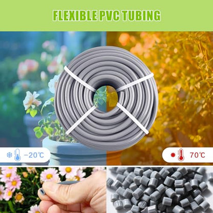 Garden Hose 33ft X 6mm, Drip Irrigation Kit Accessories, Flexible Distribution Tubing for Garden, Outdoor, Yard - size: 6mm x 33ft