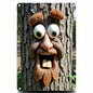 8x12 Inch Tree Face Metal Sign - color: The surprised tree face