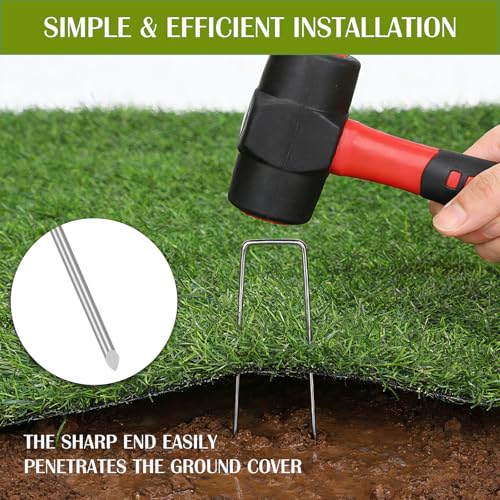 Whonline 560 Pack Landscape Staples 4 Inch, 12 Gauge Garden Staples - color: 4 Inch-560 Pcs