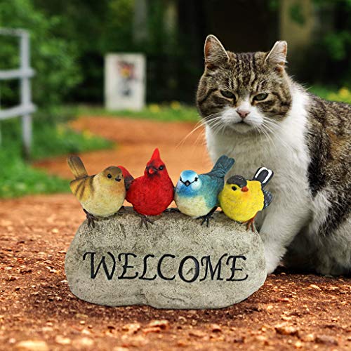 Birdy Welcome Garden Stone Statue: Large - size: Large