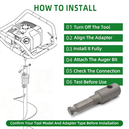 327687-6 Earth Auger Bit Adapter D Compatible with Makita