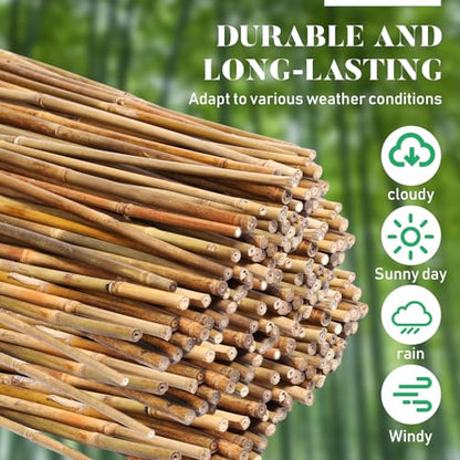 Suclain 100 Pcs Bamboo Plant Stakes Natural Garden Support Sticks,2 ft - size: 2 ft