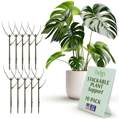 Twigs GA Stackable Plant Support Stakes, Moonstone, 10-Pack, 17" L - color: Moonstone, size: Stackable (10 Pack)