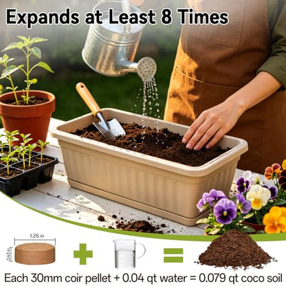 ZeeDix 100 Pack 30mm Organic Coco Coir Pellets Seed Starter Soil - size: 30mm-100pack