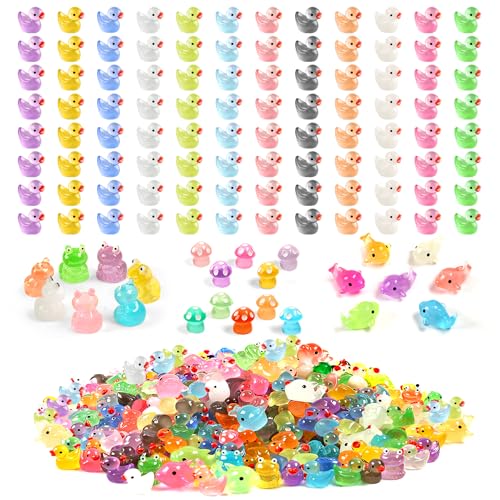120 Pcs Luminous Mini Resin Ducks Glow in The Dark Animals - color: 120pcs Luminous Animals
