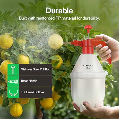 VIVOSUN 27oz Pump Sprayer, Handheld Garden Water Sprayer Bottle - color: Red, size: 27oz
