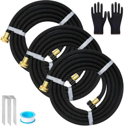 AMRITA 1/2"Soaker Hose KIT, 10ft 3Pack Garden Drip Hoses Brass Couplings - color: 1/2"×(10FT)×(3PCS)