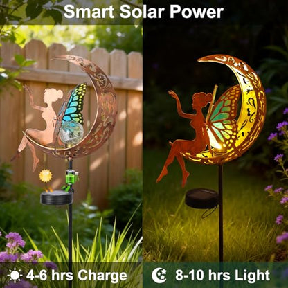 Solar Fairy Garden Lights Outdoor Yard Decor Gifts for Women Mom Grandma