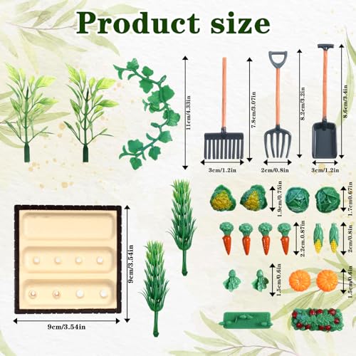 25 Pcs Miniature Stuff, Rustic Realistic Play Food