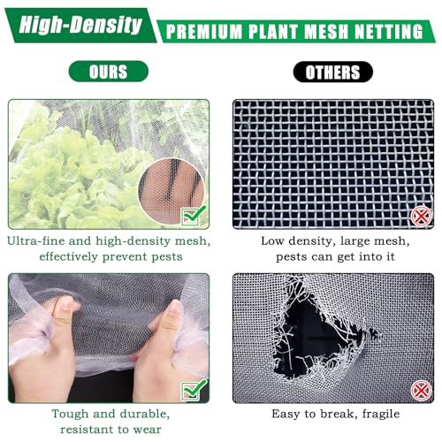 10 X 33 FT Breathable Garden Mesh Netting Pest Barrier for Raised Beds - color: White Netting, size: 10x33ft