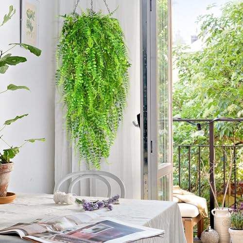 Waipfaru 4Pcs Fake Ferns Fake Hanging Plants Artificial Ferns Vine Greenery - color: Ferns, size: 4Pcs Plants