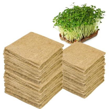 32 PCS Microgreen Mats, 5" X 5" Plant Grow Mat Hydroponic Grow Pads Microgreens Sprouting Mats Microgreens Kit for 1020 Germination Trays Wheatgrass Sprouts - size: 32PCS 5''x5''