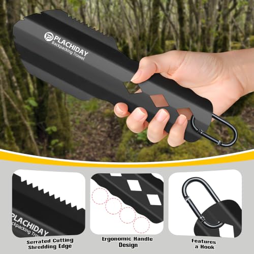 Ultralight Backpacking Trowel, Aluminum Camping Shovel, Black - color: Black, size: size3