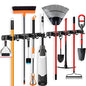 IMILLET 2 Pack Broom Holder Wall Mount, Heavy Duty Garage Organization - color: 4 Racks with 5 Hooks, size: 2 Pack