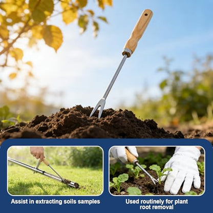 36 Inch Soil Sampler Probe, Stainless Steel Soil Core Sampling Tool with T-Handle, Heavy Duty Soil Probe for Lawn, Garden, Farm & Soil Testing - size: 36 inch