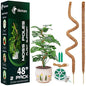 2-Pack 48'' Bendable Moss Poles for Monstera & Climbing Plants – Flexible Trellis Plant Support Stakes with Accessories – Indoor & Outdoor Use