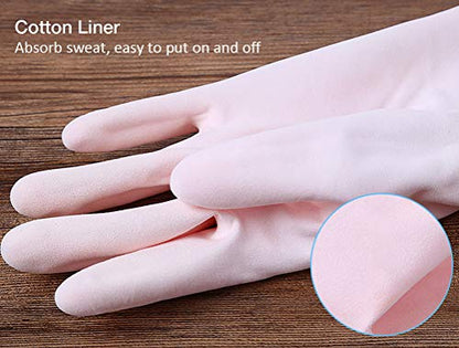 Alimat PluS Kitchen Cleaning Gloves Latex Free, Cotton Flock Liner, Large - color: Blue+pink+white, size: Large (Pack of 3)