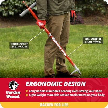 Garden Weasel WeedPopper Stand Up Weed Puller Tool for Dandelion Crabgrass