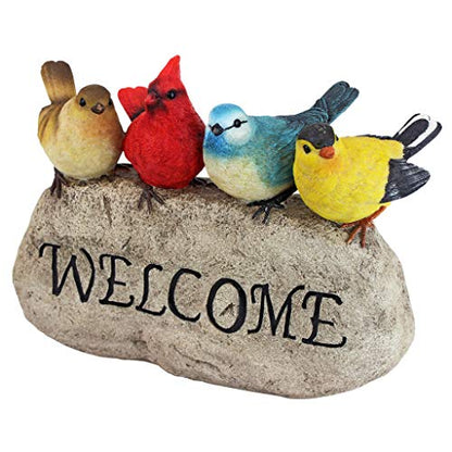 Birdy Welcome Garden Stone Statue: Large - size: Large