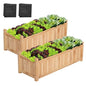 VIVOSUN 2-Pack Raised Garden Bed 3.6x1.3Ft Outdoor Wood 43.5x16x14 Planter - size: 43.5 x 16 x 14 Inches (Pack of 2)