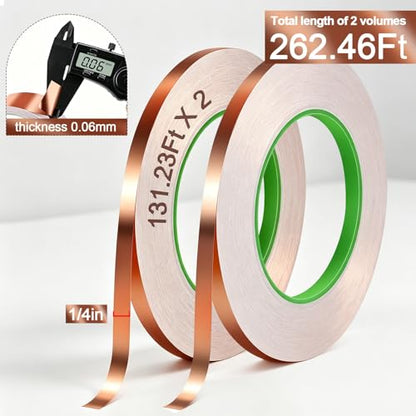 1/4 Inch X 262.47Ft Double-Copper Tape Conductive Adhesive