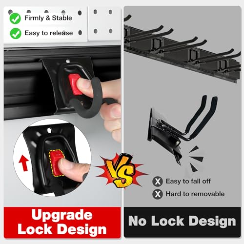 WORKPRO 64" Garage Tool Organizer Wall Mount with 8 Adjustable Hooks