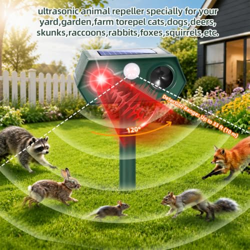 Sonic Fortress Pro Deer Repellent Solar Ultrasonic Animal Repeller
