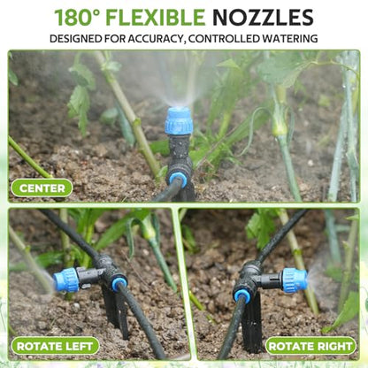 HIRALIY 59FT Drip Irrigation Kit with Water Timer, Quick-Connect - size: 59 feet