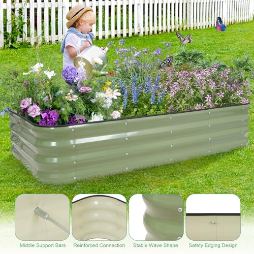 1MORE Raised Garden Bed,4 in 1 Modular Planter Raised Bed,5x3x1ft,Green-1Pk - color: Green, size: 1pack-5X3X1