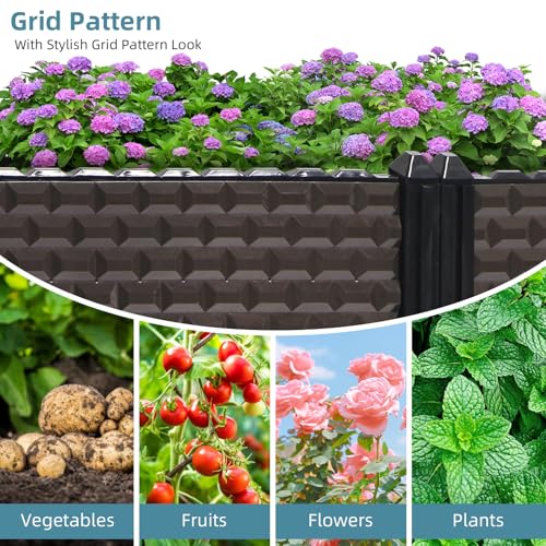 Large Planters for Outdoor Plants 14" Tall Planter Box, 62.9"L x 15.7"W - size: 62.9"(l) X 15.7"(w) X 14.2"(h)